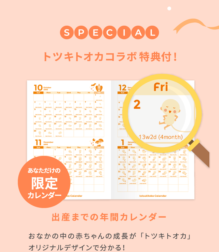 トツキトオカコラボ特典付! 出産までの年間カレンダー